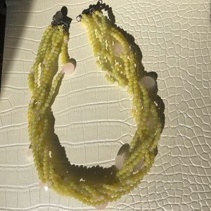 Green & Pink Beaded Chunky Necklace